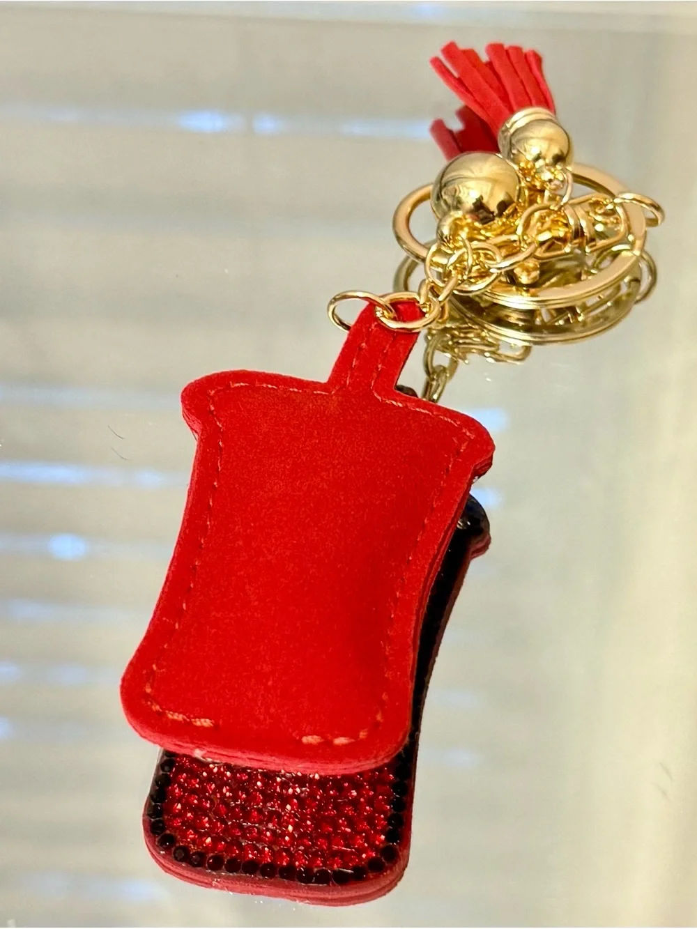 New Red Rhinestone Drink Keychain/Bag Charm